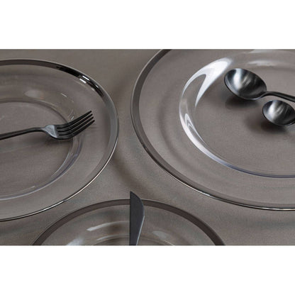 Ida Glass Charger Plate With Silver Rim