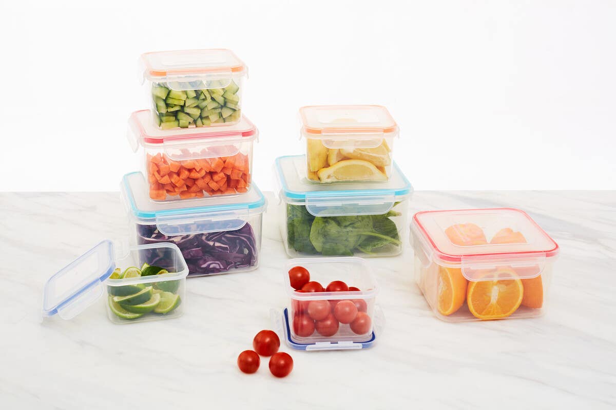 Herrela 4 Piece Square Food Containers with Airtight Lids