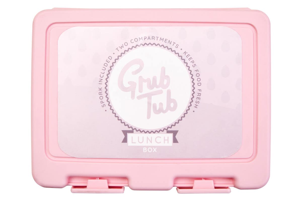 Grub Tub Pink 2 Section Lunch Box