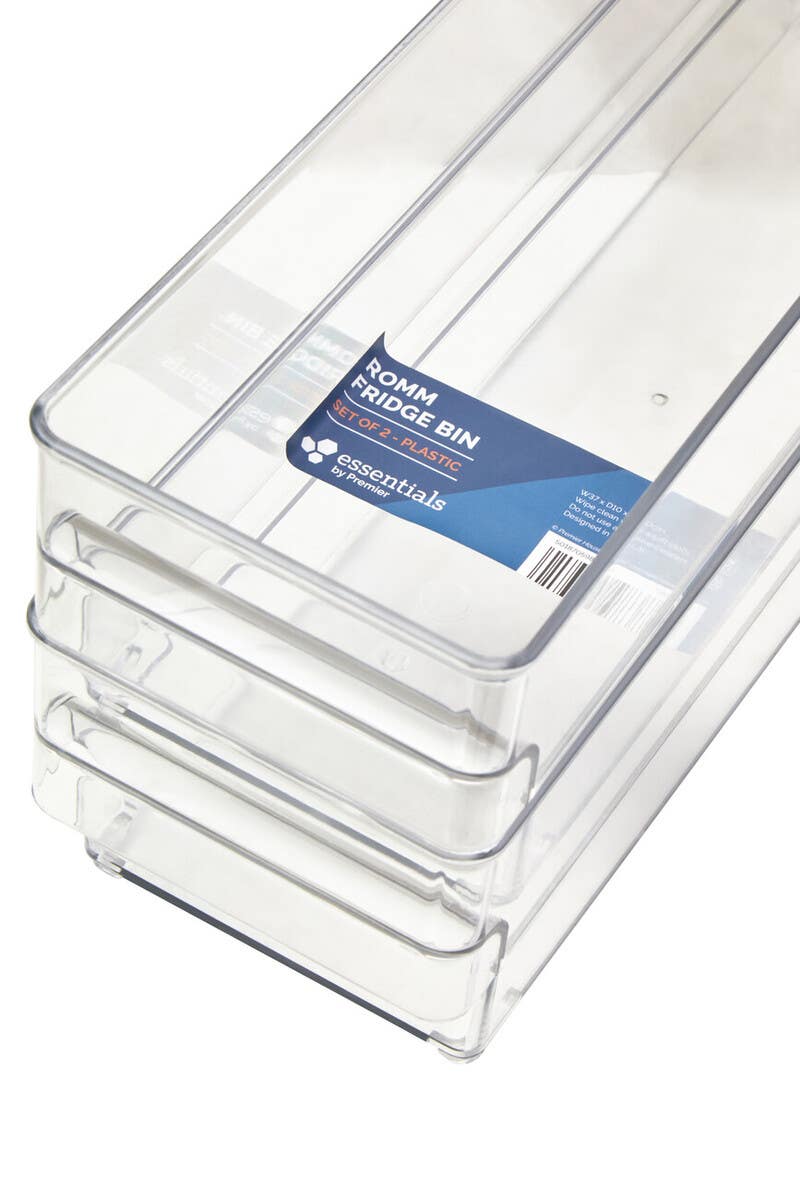 Romm Set of Two Small Stackable Fridge Storage Trays