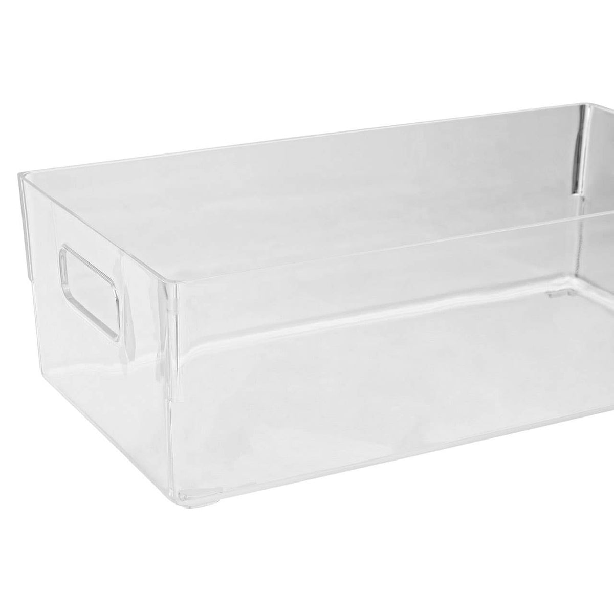 Romm Large Clear Plastic Fridge Bin With Handles