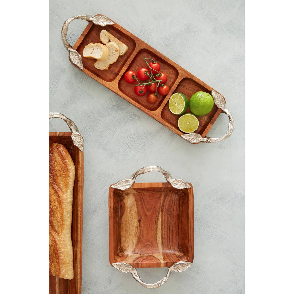 Vine  Acacia Wood 3 Section Serving Dish