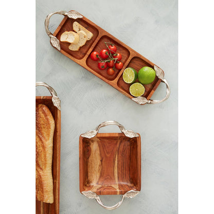 Vine  Acacia Wood 3 Section Serving Dish