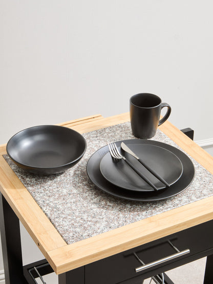 Elmira 16 Piece Black Stoneware Dinner Set