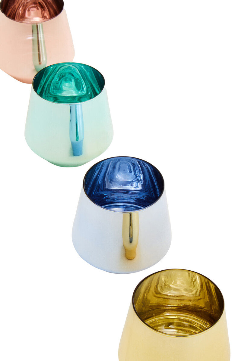Aurora Set Of Four Glass Tumblers In Assorted Colours