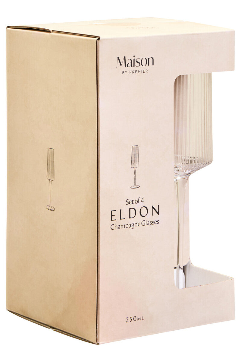 Eldon Set of Four Ribbed Champagne Glasses