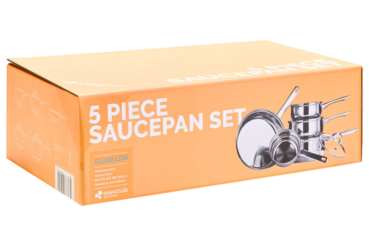 Crosse 5 Piece Stainless Steel Pan Set