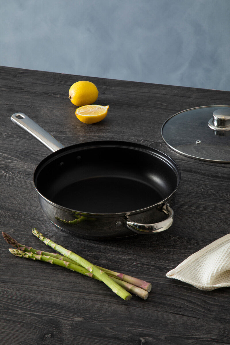 Crosse 24cm Stainless Steel Non Stick Frypan With Glass Lid