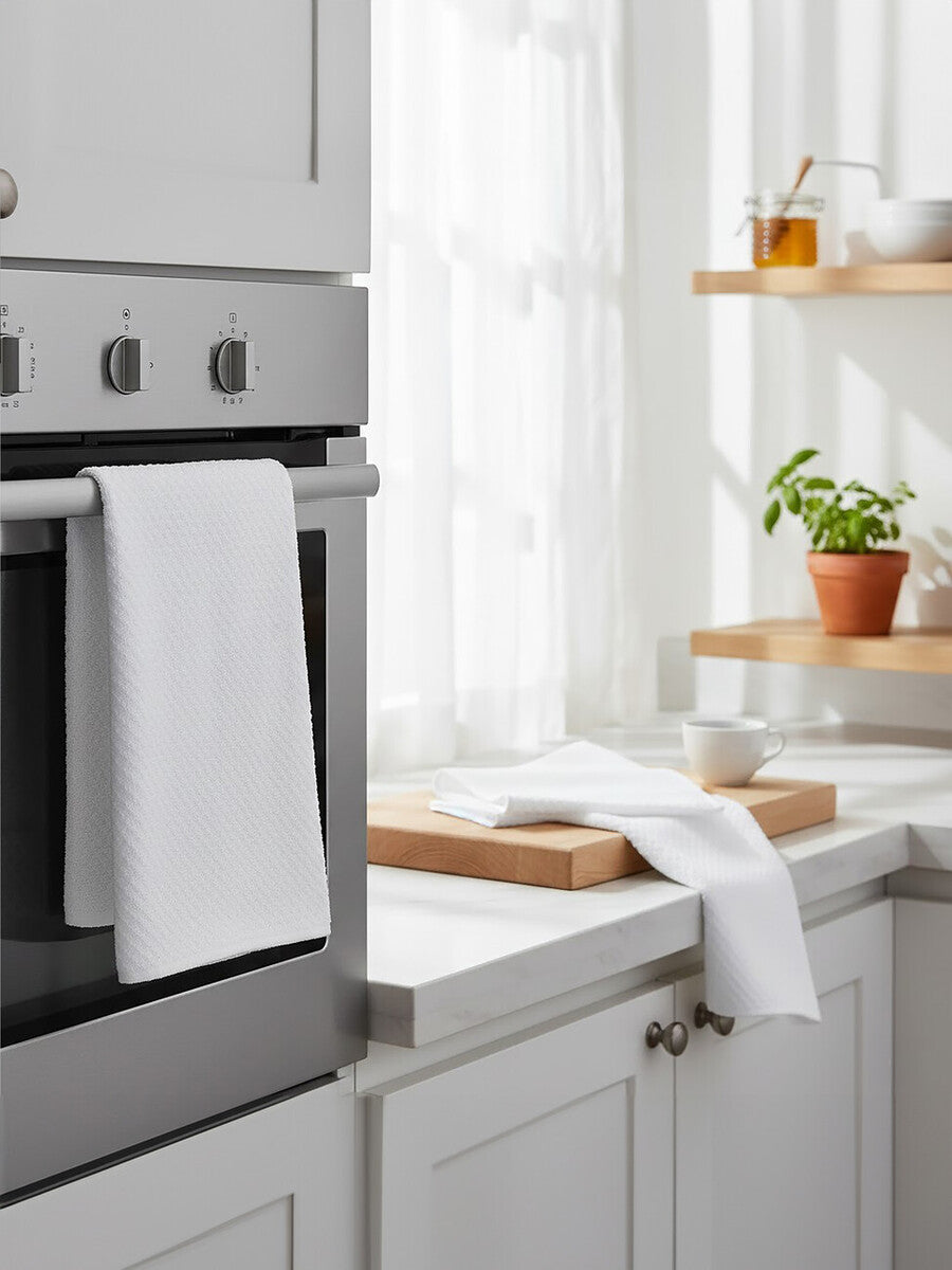 Doro Set Of 3 White Terry Tea Towels