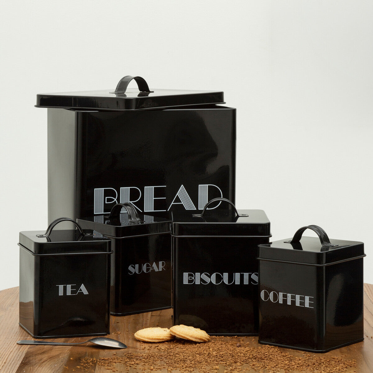 Easton 5 Piece Kitchen Storage Set - Black, W29 x H33cm