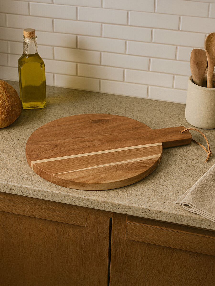 Socorro Medium Round Acacia Wood Chopping And Serving Board