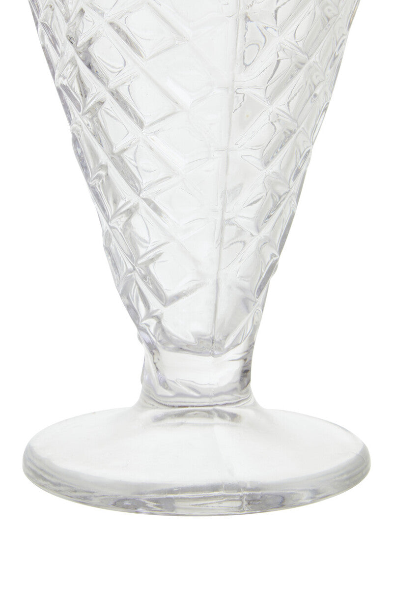 Torta Set of Four Waffle Cone Design Glass Sundae Dishes