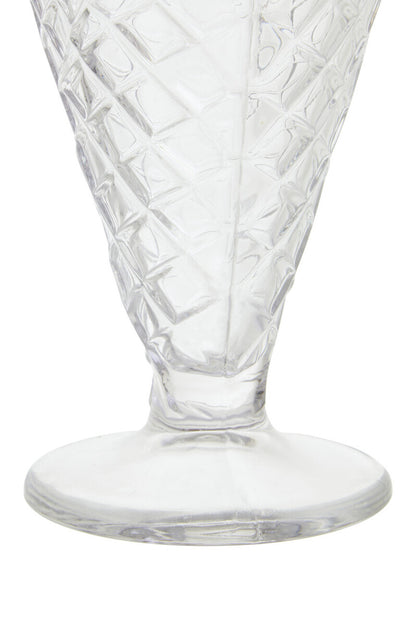 Torta Set of Four Waffle Cone Design Glass Sundae Dishes