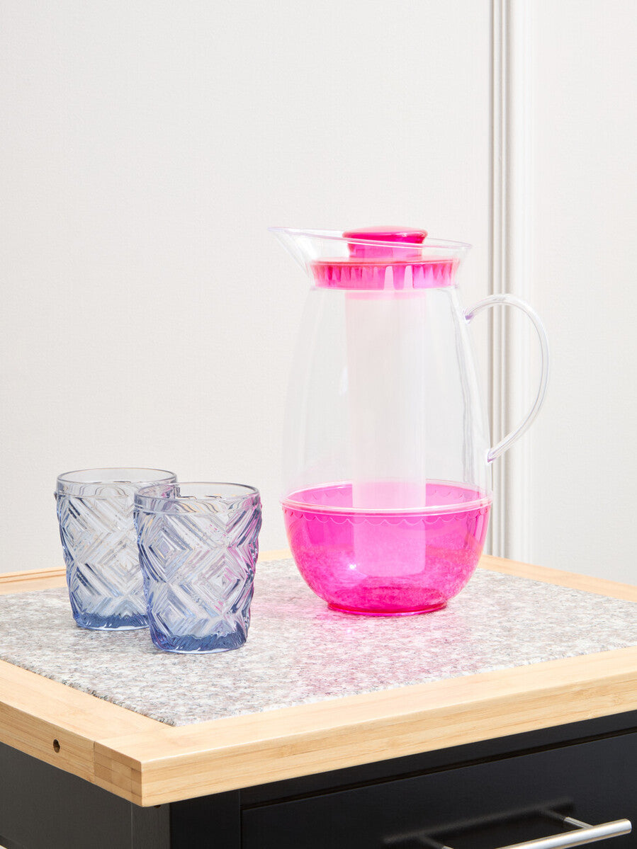 Fleur Set Of Four Embossed Blue Tumblers