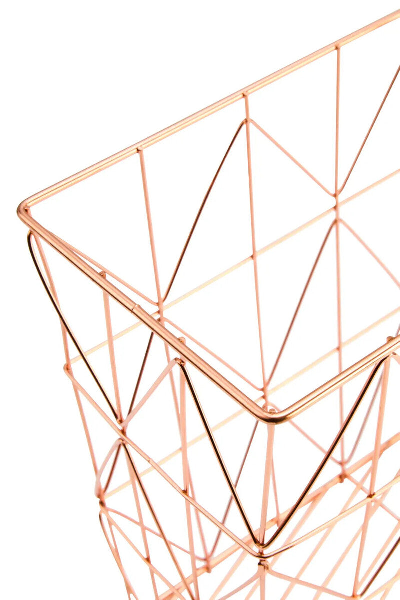 Vertex Copper Finish Cross Design Wire Basket