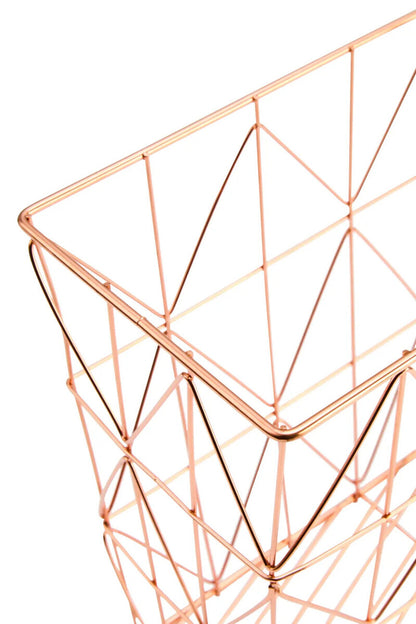 Vertex Copper Finish Cross Design Wire Basket