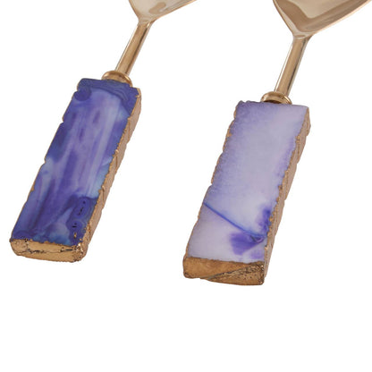 Bowerbird Agata Blue Warm Metallic Serving Set