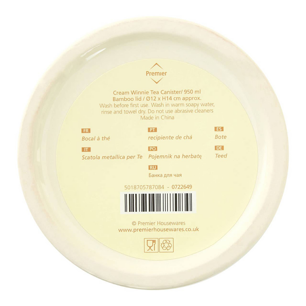 Cook Nook Winnie Cream Dolomite Tea Canister