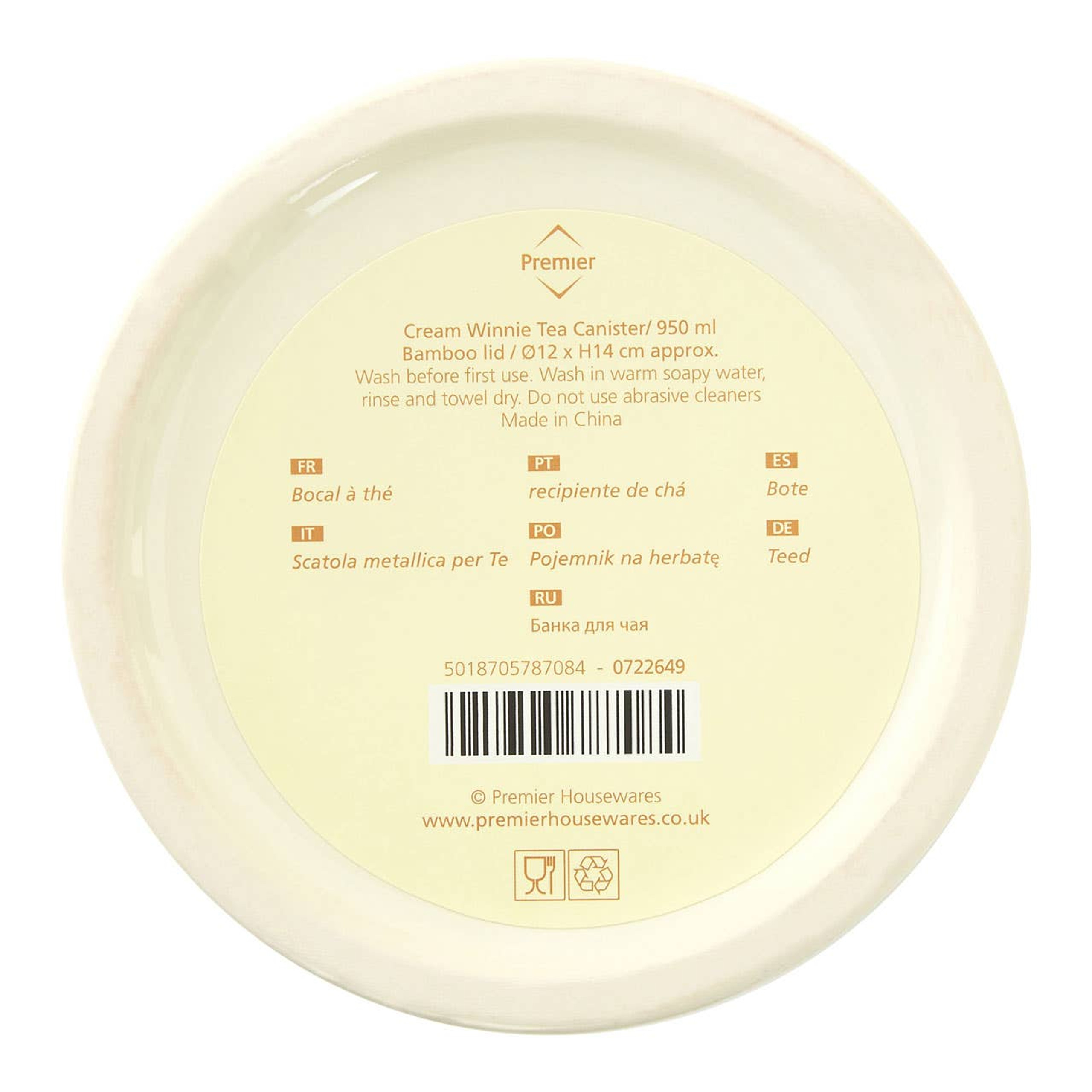 Cook Nook Winnie Cream Dolomite Tea Canister