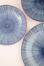 Cook Nook Maya 12 Piece Blue And White Dinner Set