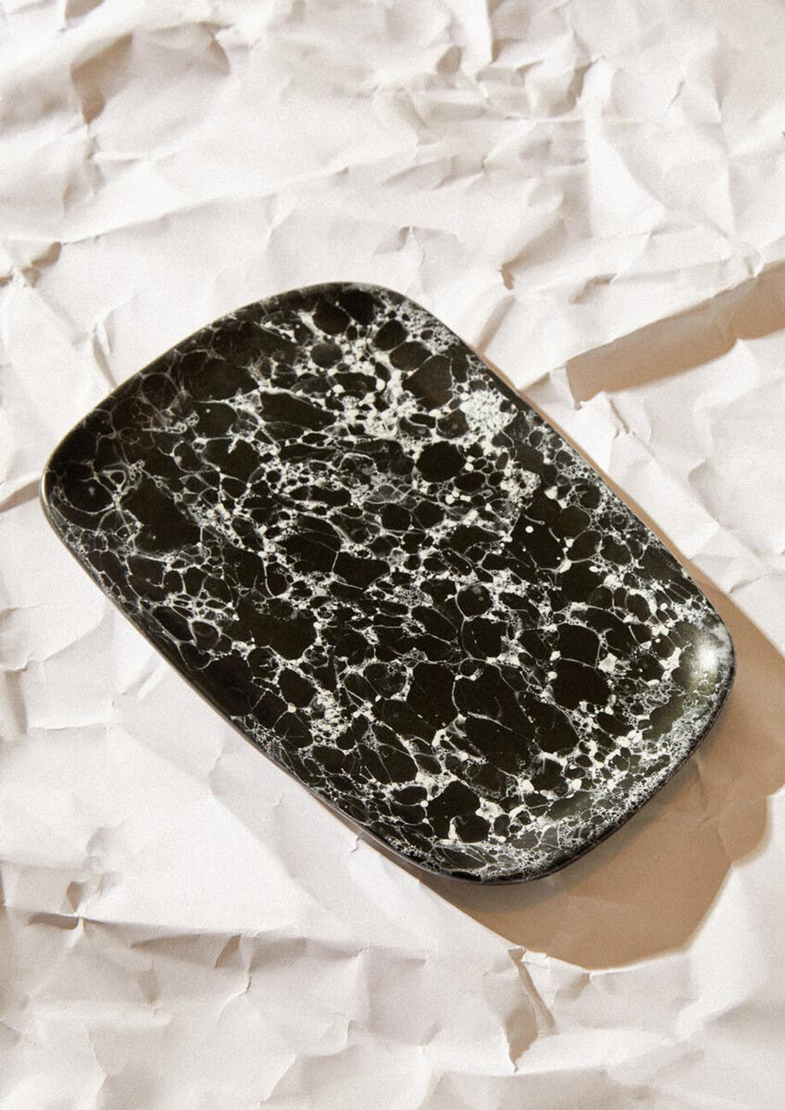 Cook Nook Hygge Large Black Marble Effect Serving Platter