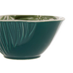 Cook Nook Bali Dark Green Small Salad Bowl with Leaf Design