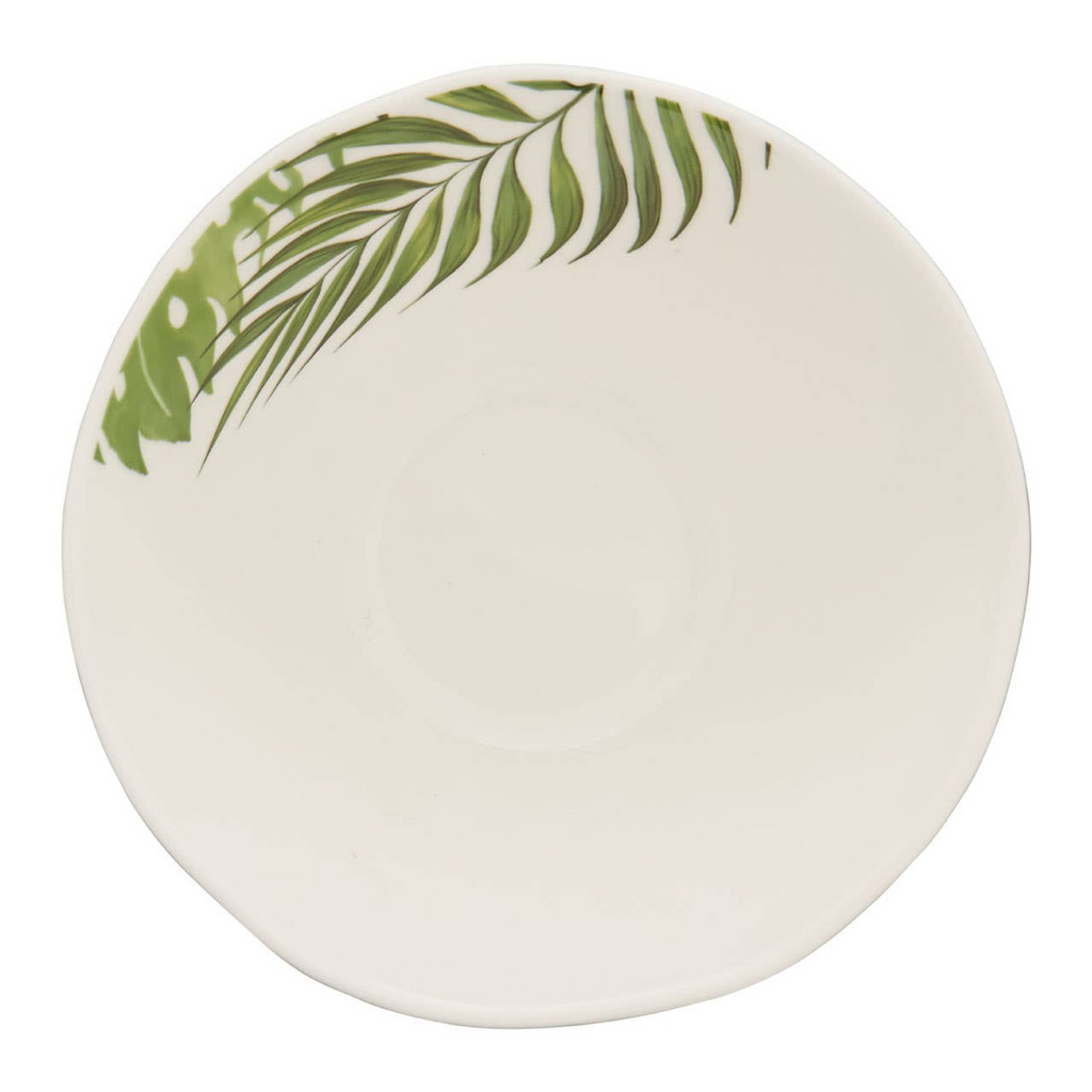 Cook Nook Bali Dark Green Medium Salad Bowl with Leaf Design