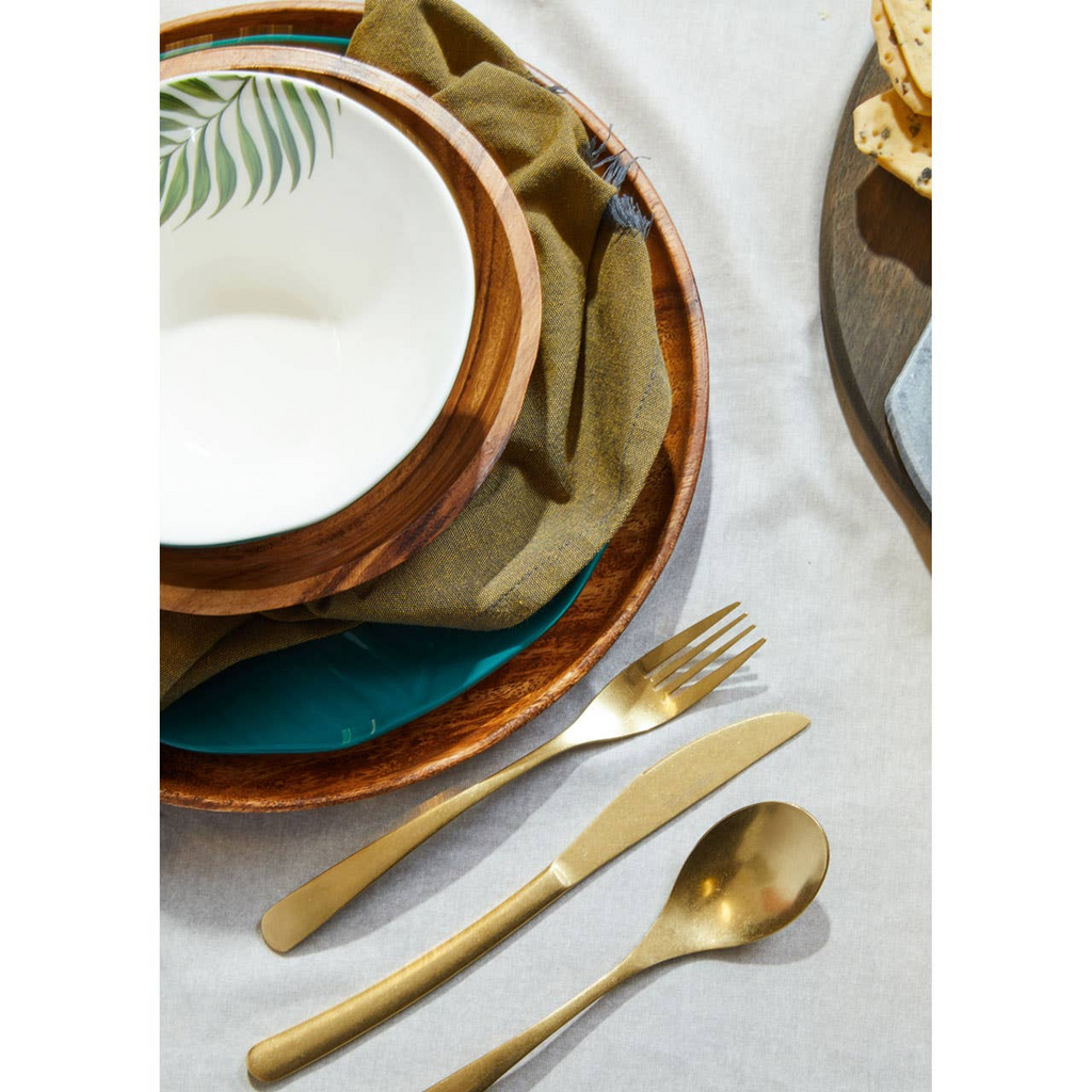 Cook Nook Bali Dark Green Medium Salad Bowl with Leaf Design