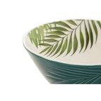 Cook Nook Bali Dark Green Medium Salad Bowl with Leaf Design