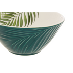 Cook Nook Bali Dark Green Medium Salad Bowl with Leaf Design