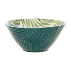 Cook Nook Bali Dark Green Small Salad Bowl with Leaf Design