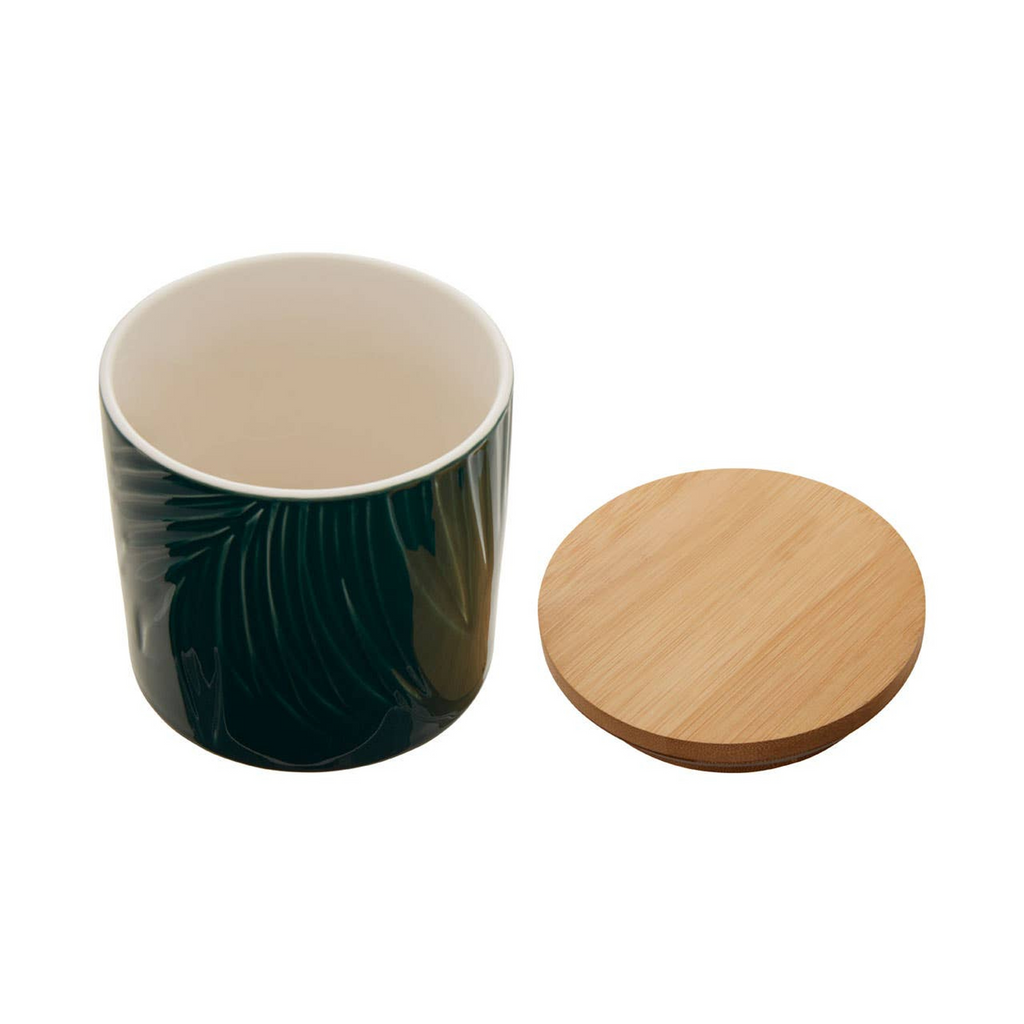 Cook Nook Bali Dark Green Small Storage Jar With Bamboo Lid