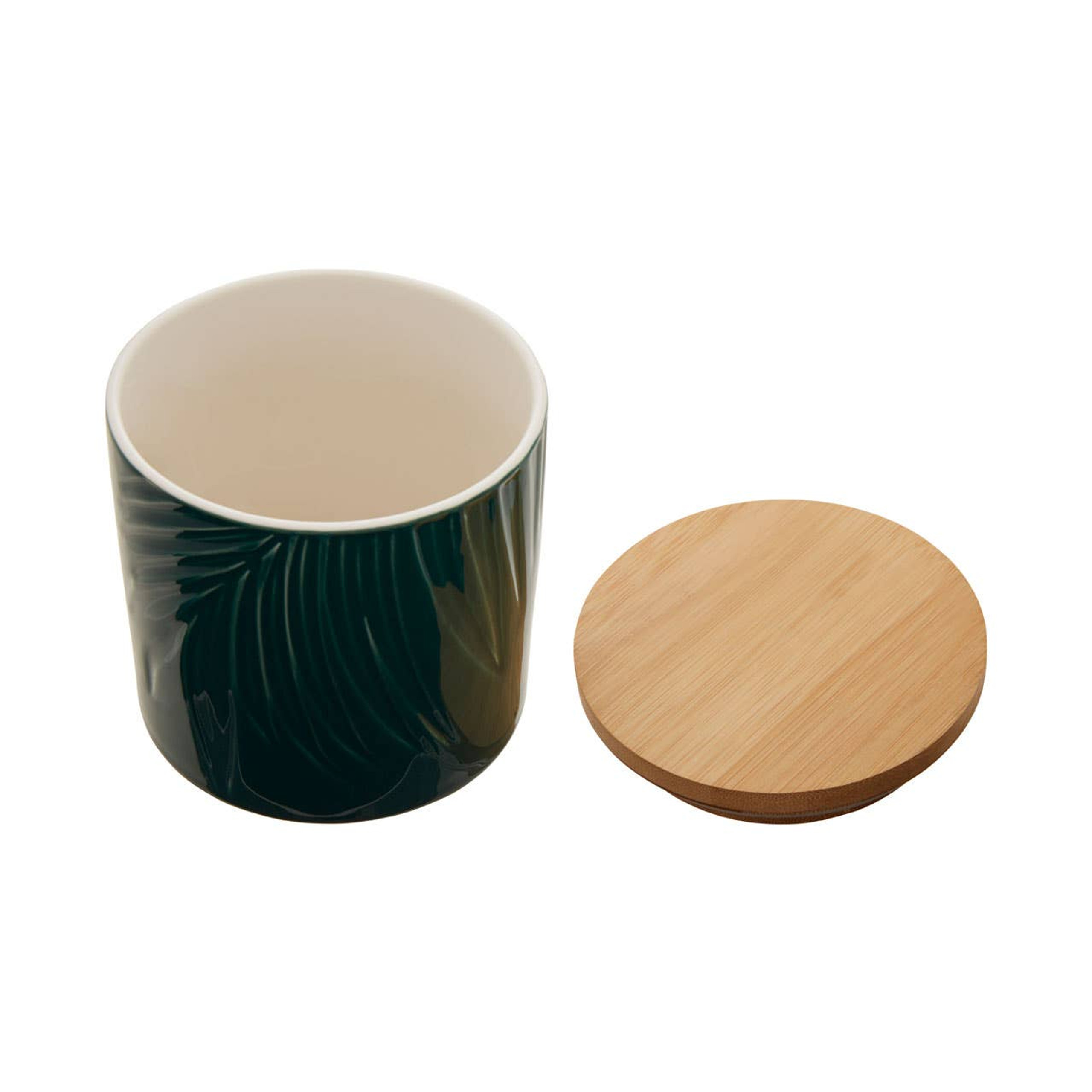 Cook Nook Bali Dark Green Small Storage Jar With Bamboo Lid