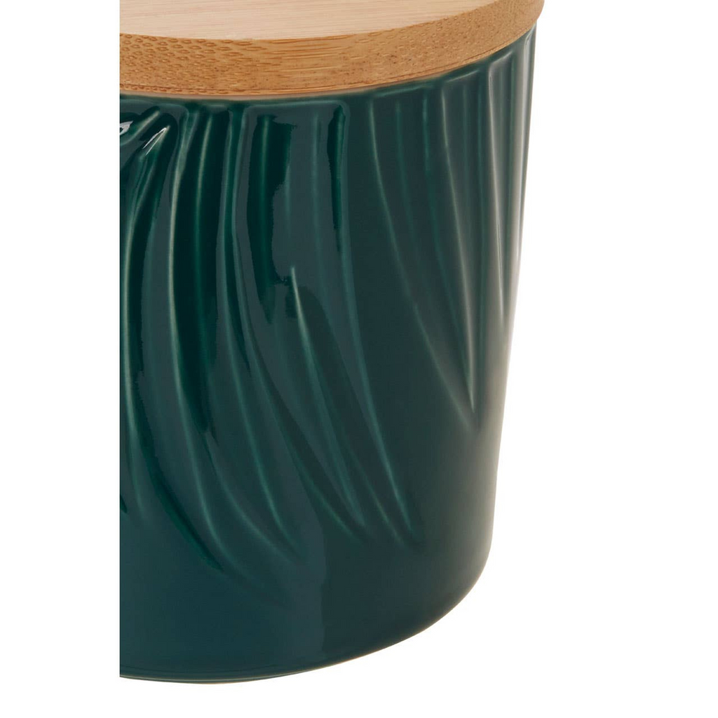 Cook Nook Bali Dark Green Small Storage Jar With Bamboo Lid