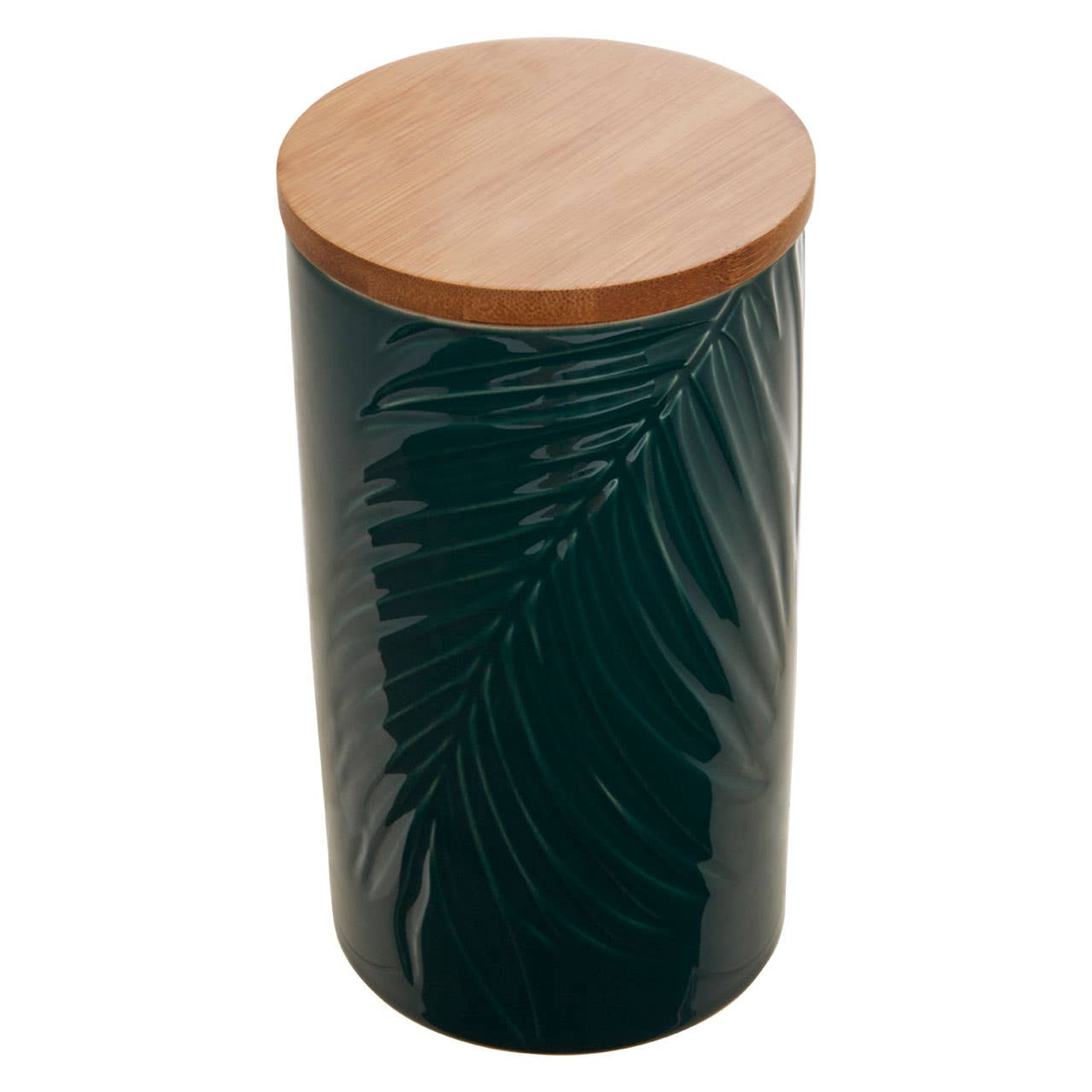 Cook Nook Bali Dark Green Large Storage Jar With Bamboo Lid