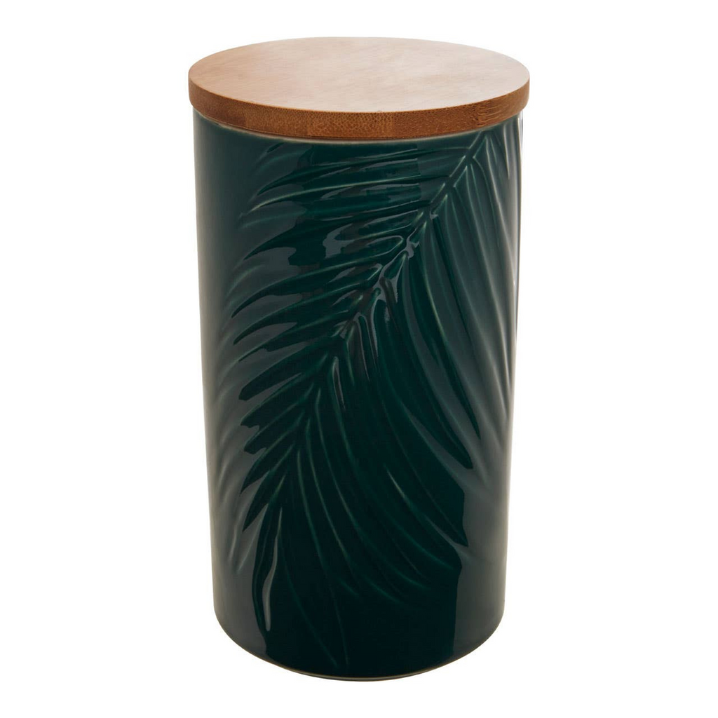 Cook Nook Bali Dark Green Large Storage Jar With Bamboo Lid