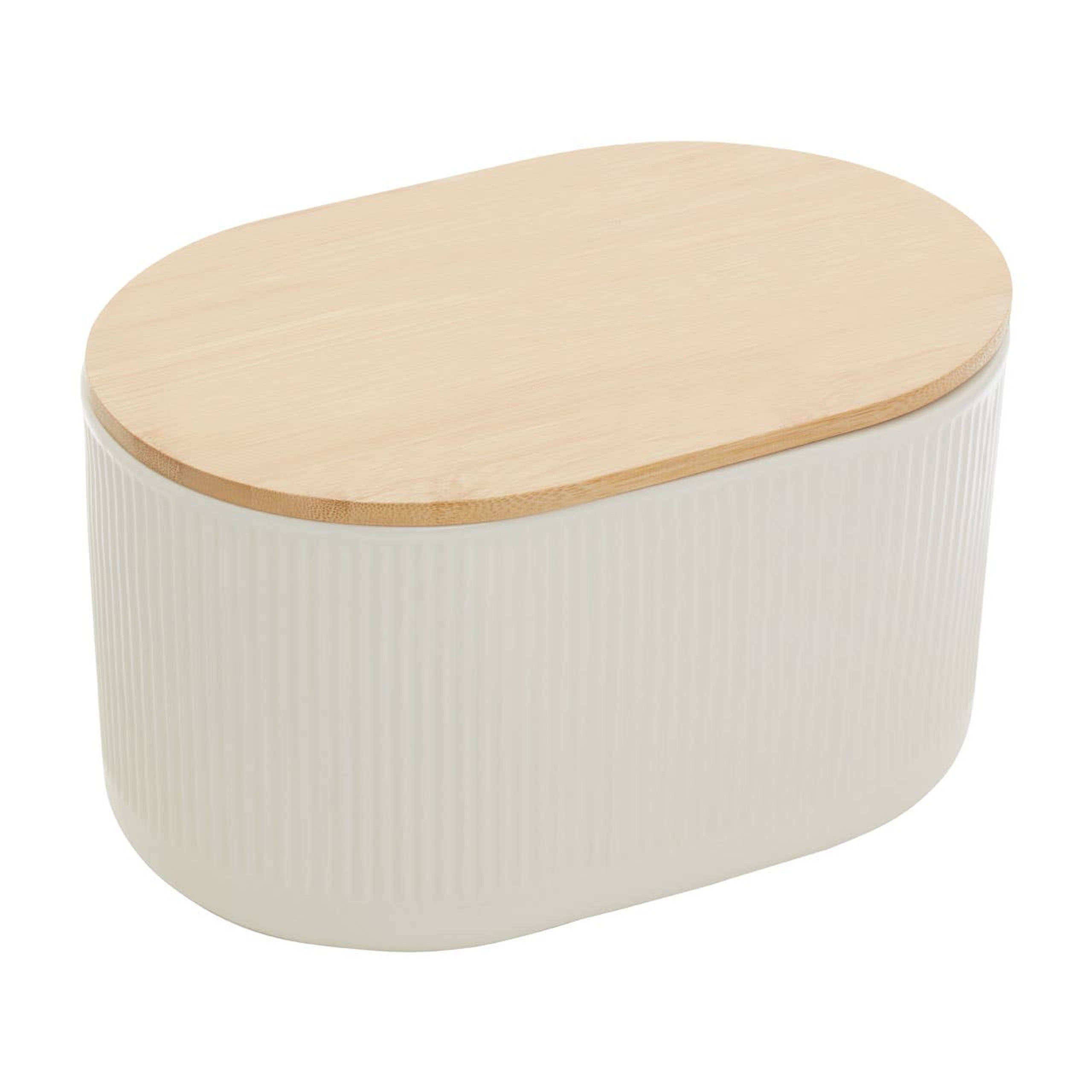 Cook Nook Geome Cream Bread Bin in Stoneware