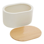 Cook Nook Geome Cream Bread Bin in Stoneware