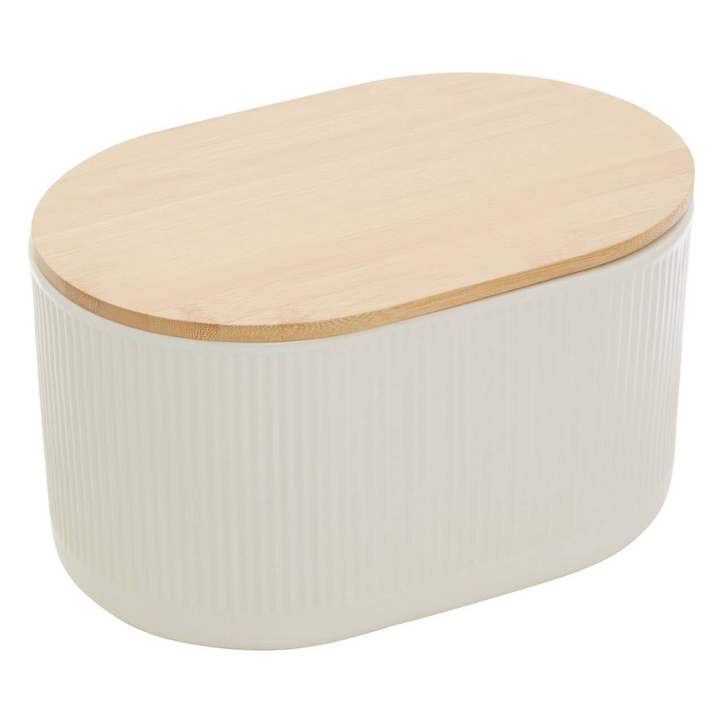Cook Nook Geome Cream Bread Bin in Stoneware