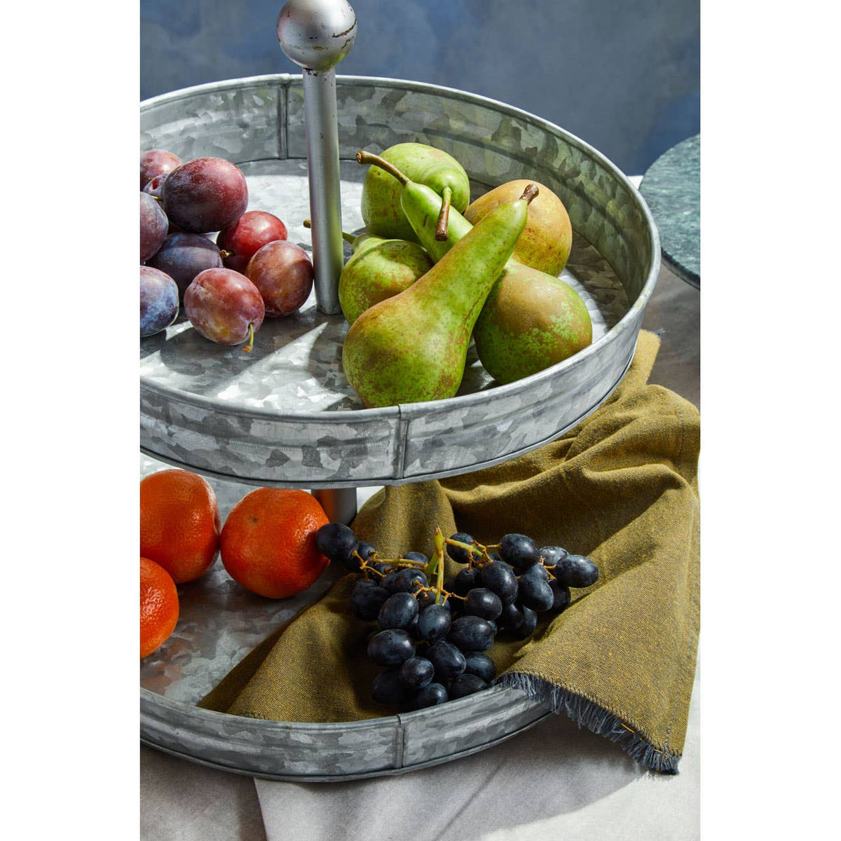 Drummond Two Tier Galvanised Steel Cake Stand