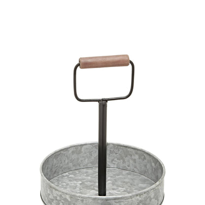 Drummond Two Tier Galvanised Steel Cake Stand With Handle