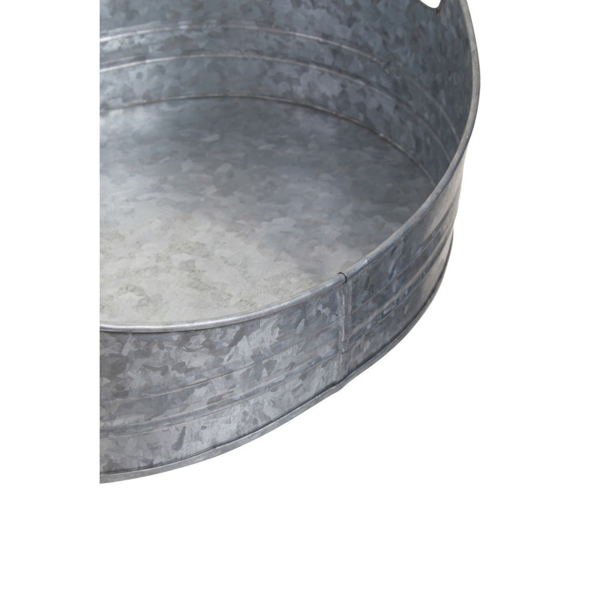 Drummond Set Of Two Galvanised Steel Oval Trays