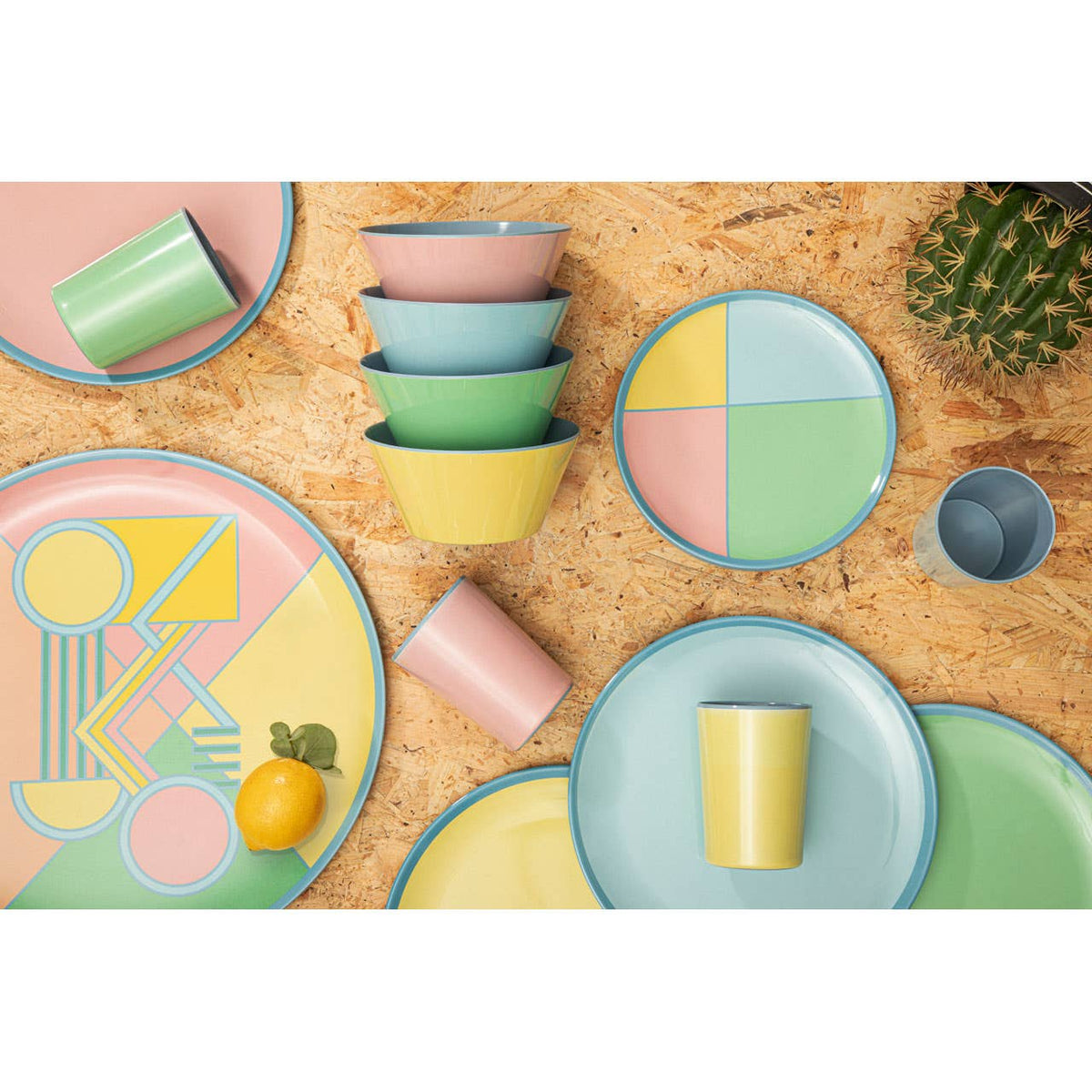 Mimo Set Of 4 Melamine Plates