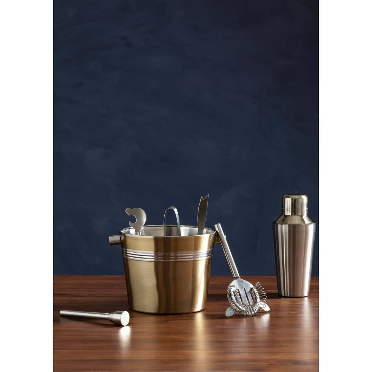 Mixology 7 Piece Bar Set in Brushed Gold Finish