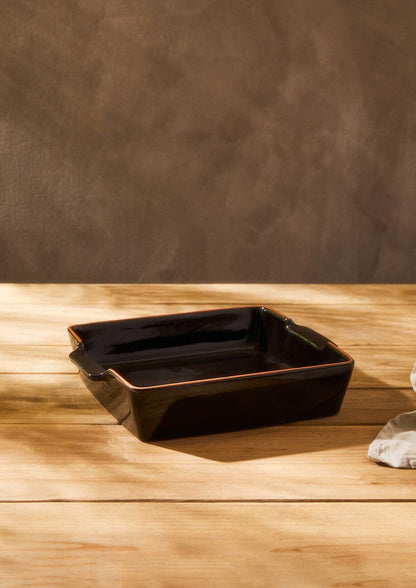 Calisto Terracotta Black Glazed Oven to Table Dish