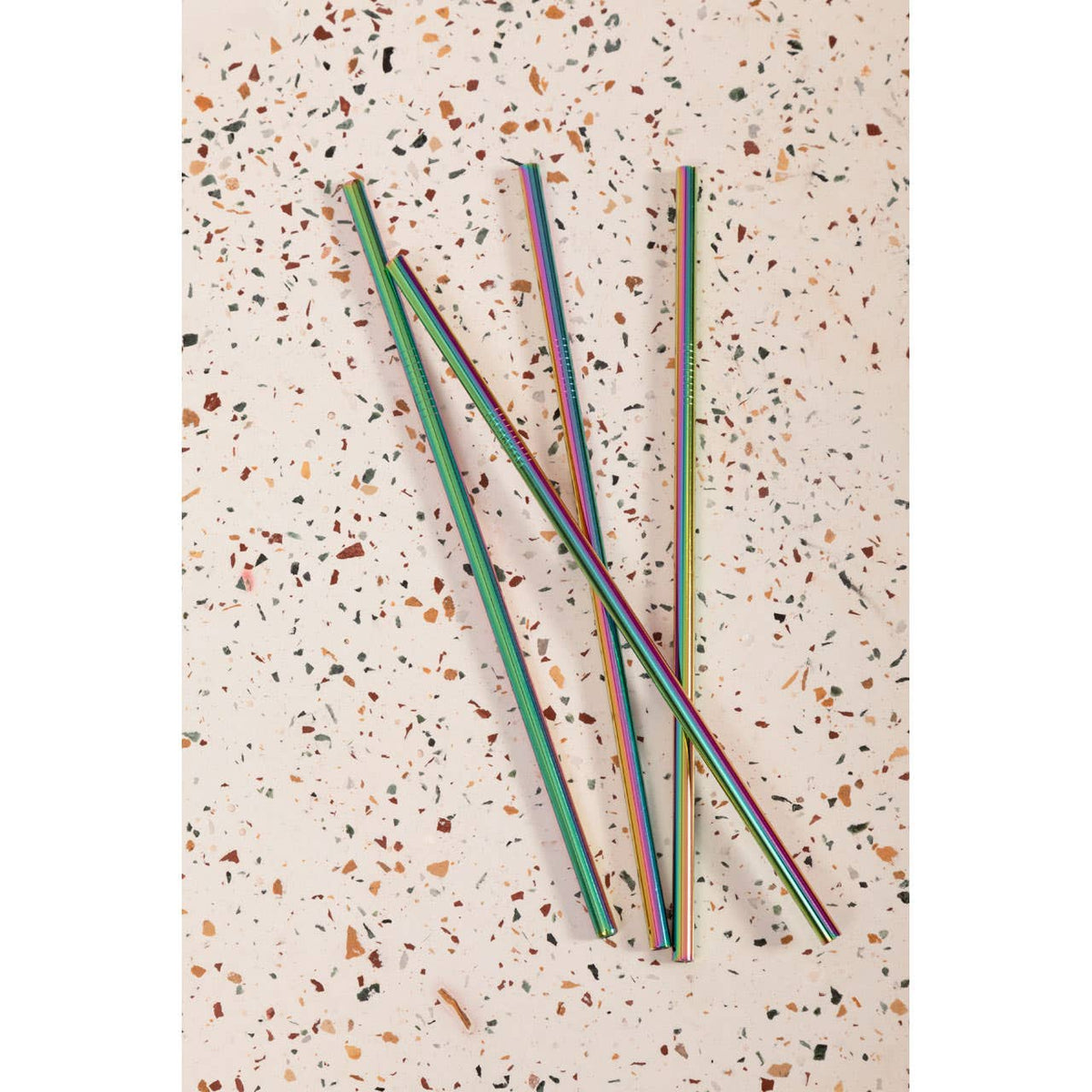 Mimo Set Of 4 Oil Slick Drinking Straws