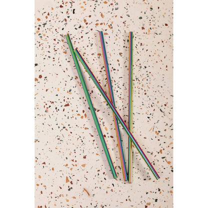Mimo Set Of 4 Oil Slick Drinking Straws