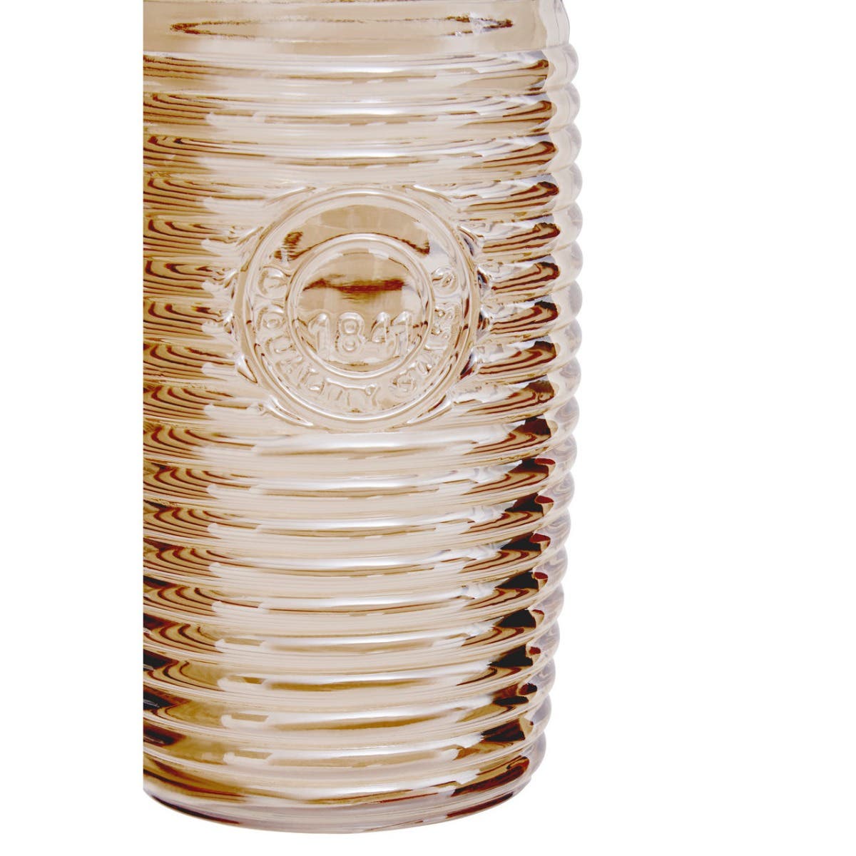Dayla Set Of Four Gold Ribbed Glass Tumblers