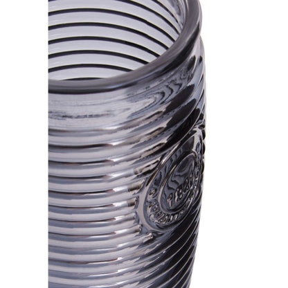 Dayla Set Of Four Grey Ribbed Glass Tumblers