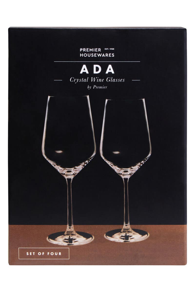 Ada Set of 4 Crystal Wine Glasses